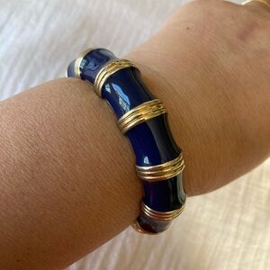 J. Crew Navy Blue Enamel‎ Hinged Bracelet
